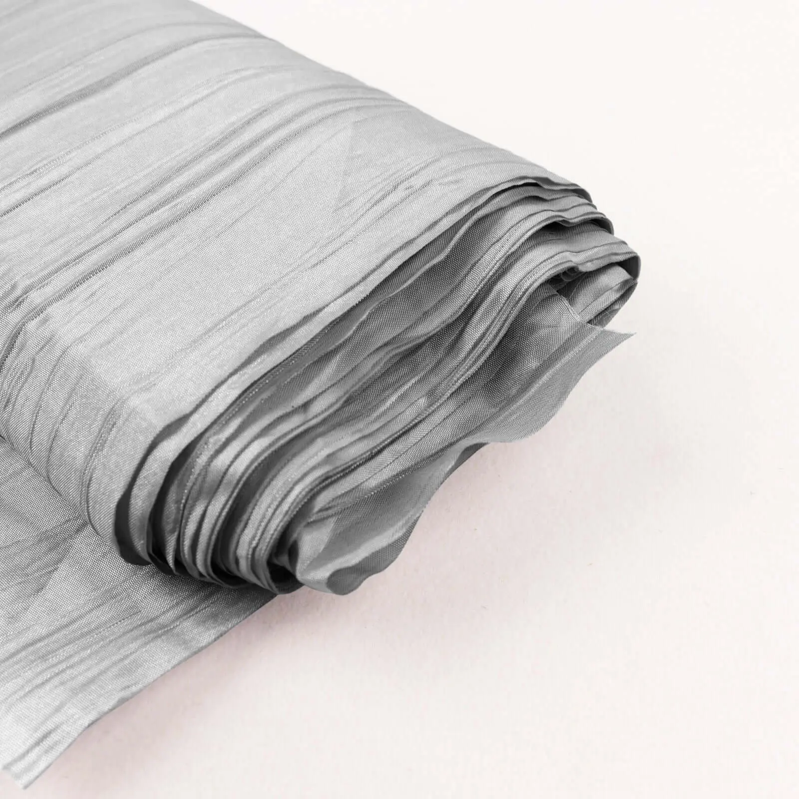 Silver Accordion Crinkle Taffeta Fabric Bolt 54"x10 Yards