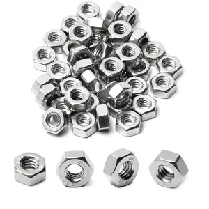 50 count M6 Hex Nut, Stainless Steel 304, Hex Drive, Metric M6x1 Nuts Fasteners, Replacement Nut, Right Hand, M6-1.0mm Hexagonal Nut