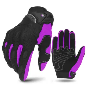 Motorcycle Riding Purple Gloves Are Comfortable Breathable Anti Slip Wear-resistant Outdoor Riding Gloves Touch Screen Anti Slip Durable All Finger Sports Gloves