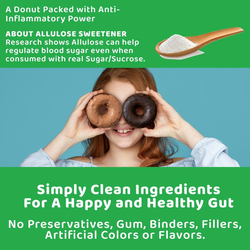 Planet Bake Vanilla Bean Donuts 8 Pack - Plant-Based, Low-Carb, Gluten-Free, No Sugar Alcohol, Sweetened for Snack & Dessert