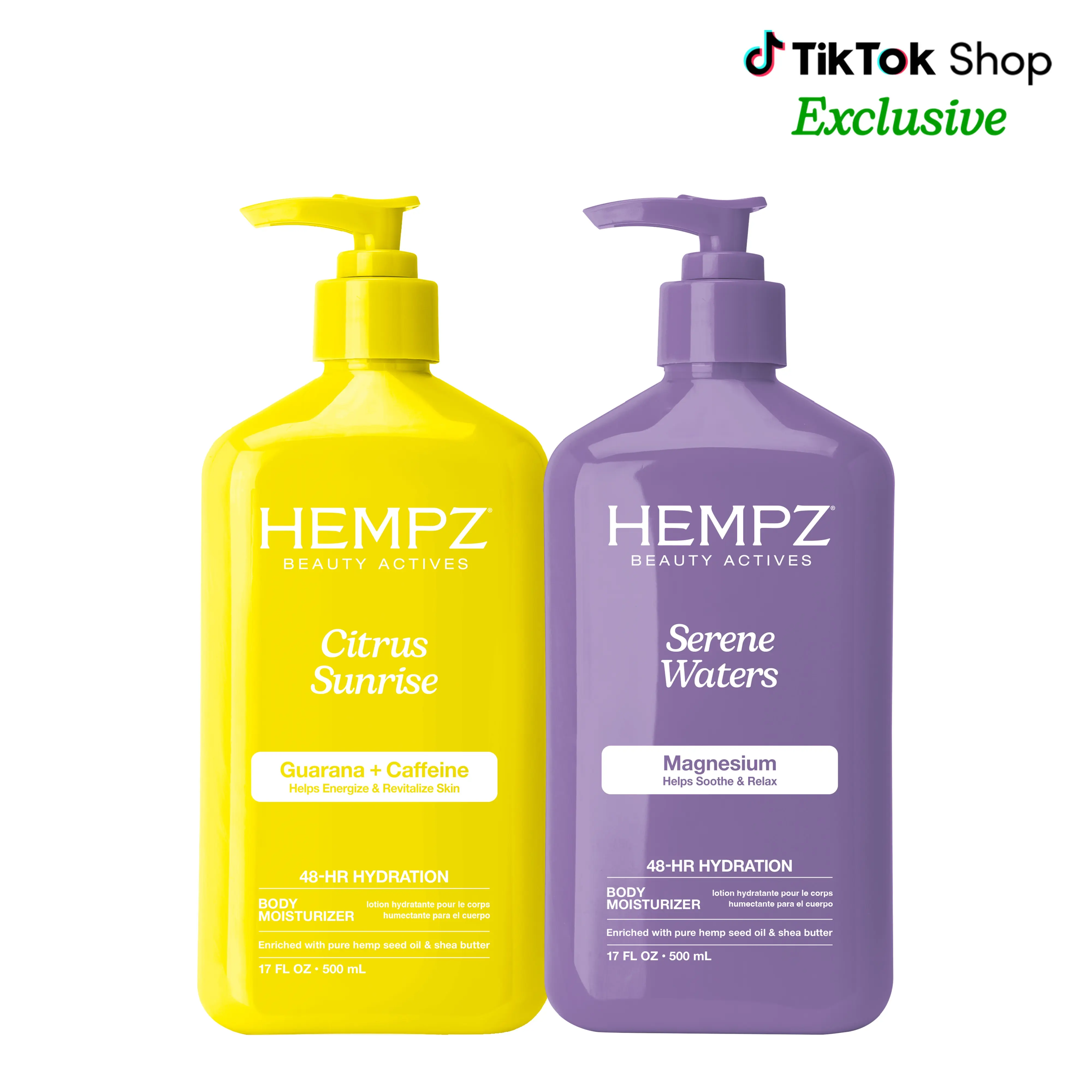 Hempz Exclusive AM & PM Moisturizer Bundle with Guarana + Caffeine & Magnesium