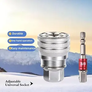 Multifunctional Universal Socket Wrench Set, Magic Socket Adapter for 3/8 Ratchet Wrench Drill Car Repair Home Maintenance Tool, High Quality Hardware