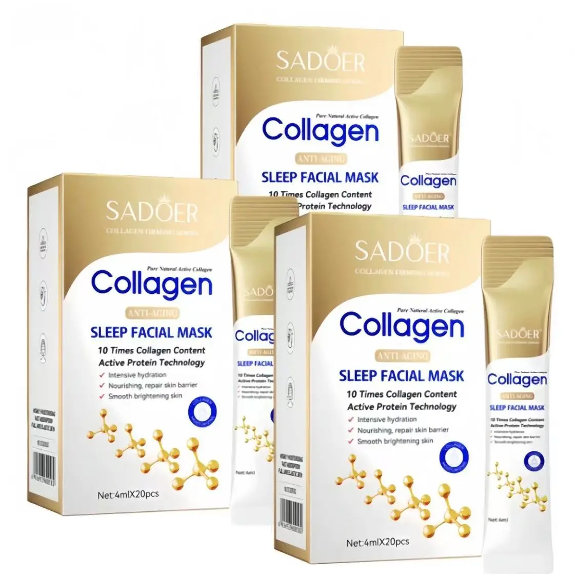 【20PCS】10 Times Collagen Content Active Protein Technology Sleep Facial Mask for Skin Repair- Skincare 【20PCS】10 Times Collagen Content Active Protein Technology Sleep Facial Mask for Skin Repair- Skincare