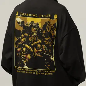 Imperial Fists Warhammer 40K Hoodie, Space Marines Unisex Hooded Top, Adeptus Astartes Fan Art Apparel, Grimdark Gaming Gift