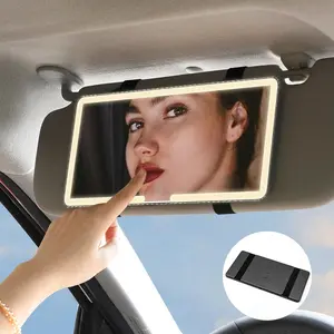 Car LED Sun Visor Makeup Mirror, Car Sun Visor Mirror with 3 Lighting Modes, Rechargeable Car Mirror, Multifunctional Car LED, Perfect Gift for Girls