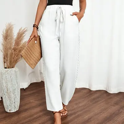 ladies lined dress pants Women High Waisted Casual Business Office Work Pant Loose Fit Lightweight Versatile Trousers with Pocket at Amazon Women's Clothing store modern finish Size womens lined pants: Women's Casual