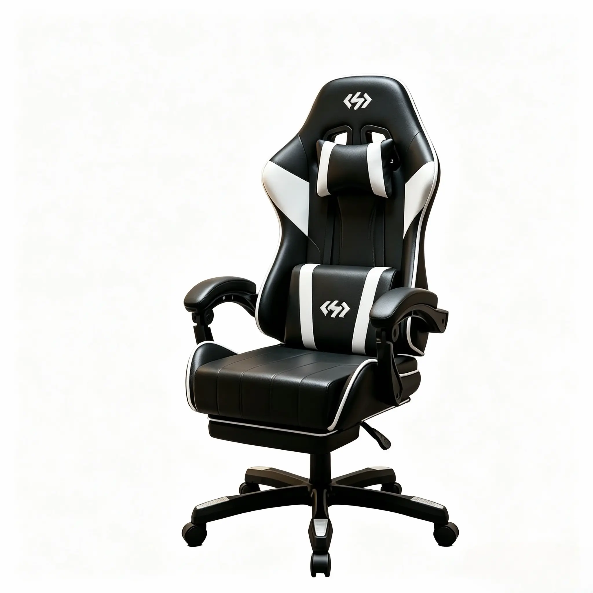 Modern Comfy Desk Chair - 19.7in Spine Support, 3D Adjustable Headrest, Stain-Resistant PU Leather, Retractable Footrest, Height-Adjust, Linked Arms, Reclining Backrest, 360° Swivel, Easy Setup Office & Gaming Chair for WFH Use familyfun