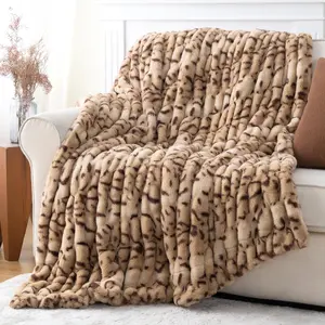 Battilo I Premium Ruched Faux Fur Throw Blanket Collection
