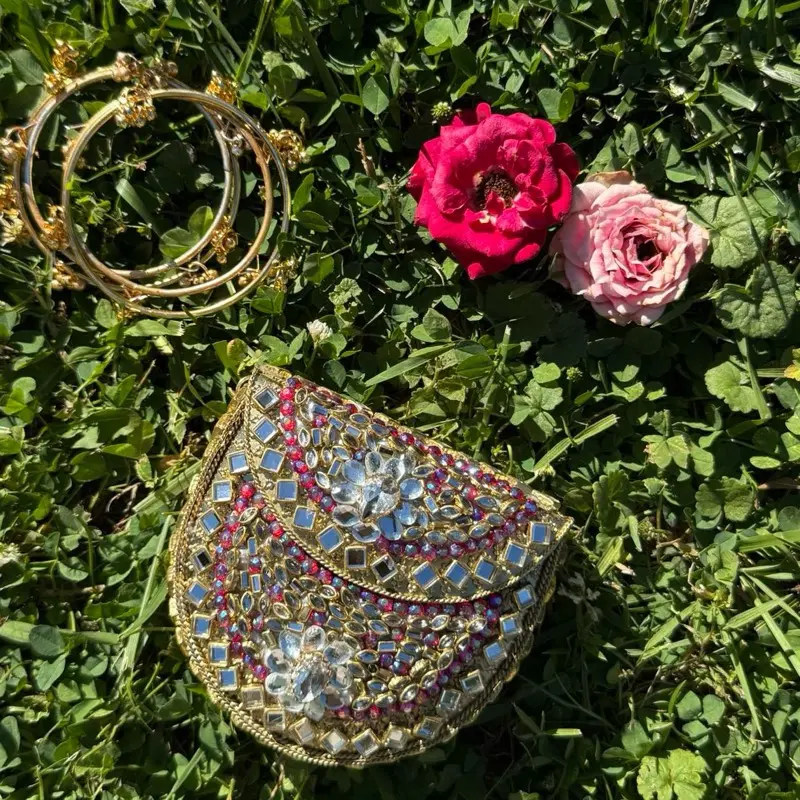 Traditional style kundan clutch