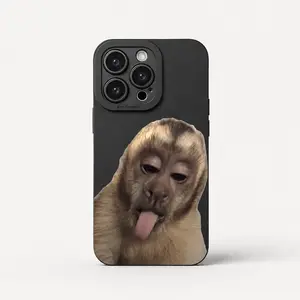 Vintage Monkey Pattern Durable Phone Accessory, Anti-Drop Full Protection Cover, Mobile Phone Accessories for iPhone 11/12/13/14/15/16/17 Pro, ProMax, Plus, Air Shockproof Protector