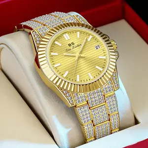 Ladies' Watch Luxury Full Diamond Watch - Simple Gold Dial Versatile & Practical, Timeless Classic Design