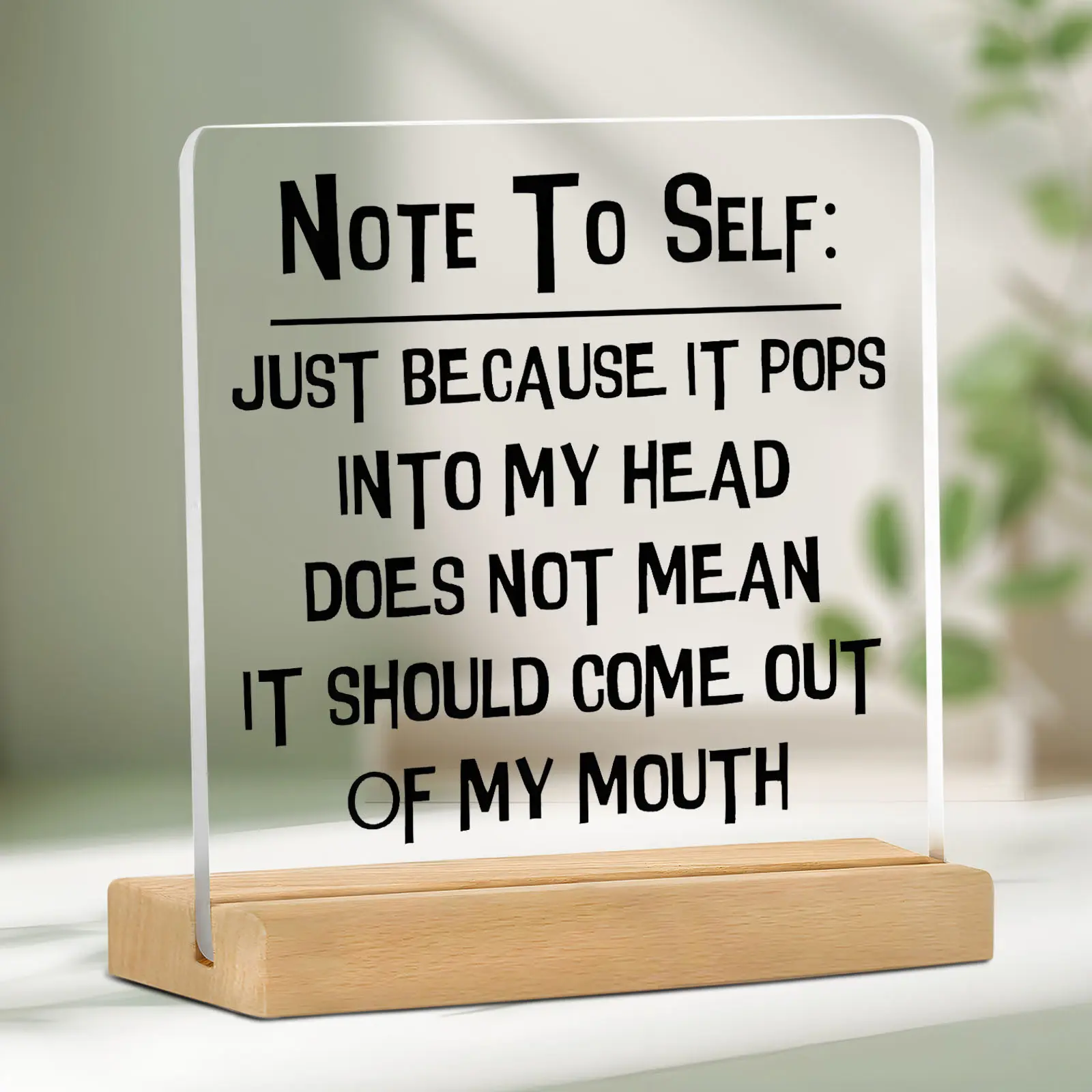 Fun Acrylic Desk Decoration Plaque Sign for Women, Stylish Office Home Decor with Stand, Unique Desktop Accessories, Perfect Gift for Colleagues, Desk Signs Ornament