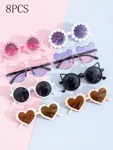 Cute Fashion Infant & Kids Glasses, Retro Square Frame, Back-To-School Gift, Available in 8 Pairs/4 Pairs/1 Pair, Stylish Vintage Design