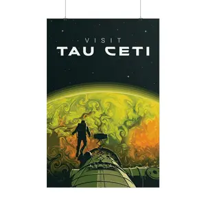Project Hail Mary Tau Ceti Poster _ Vintage Space Travel Print _ Retro Sci-fi Planet Fan Gift _ Tau Ceti Poster _ Project Hail Mary Wall Art