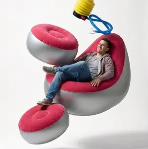 Inflatable Lounger Chair with Footrest and Light - Comfortable and Portable for Relaxation