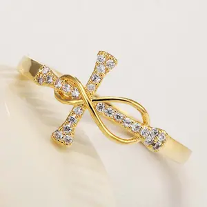 Zircon Infinity Cross Ring   Daily Wear Gift Jewelry