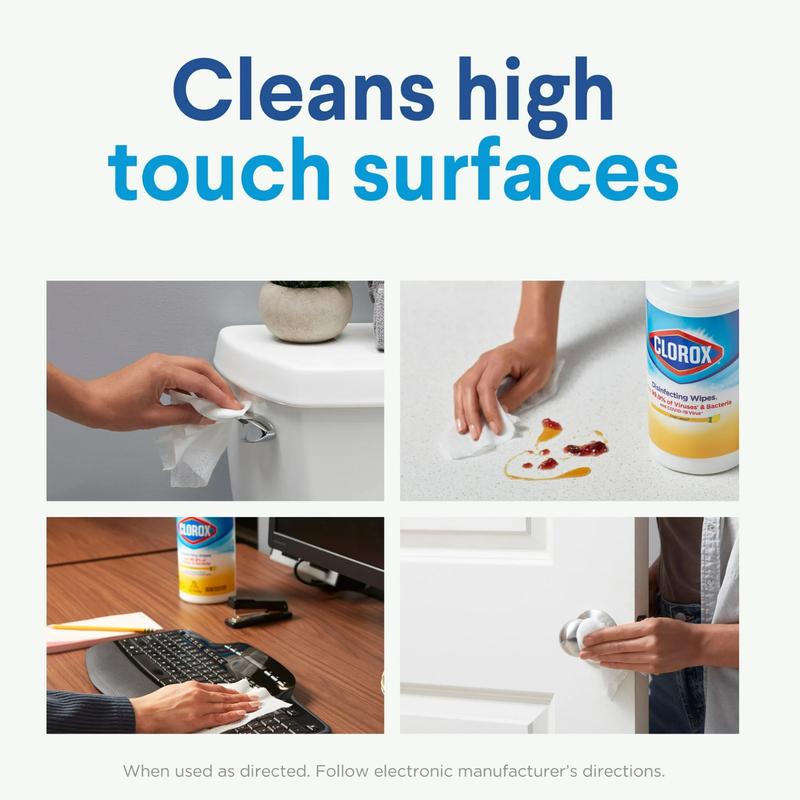 Clorox Disinfecting and Cleaning Wipes, Crisp Lemon and Fresh Scent, 75 Count Each, 3 Pack