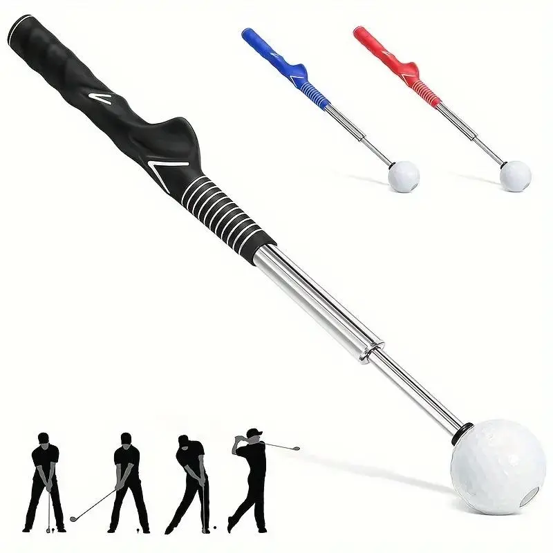 Retractable Golf Swing Training Trainer, 1 Count Professional Correct Grip Trainer with Click Feedback Sound, Perfect for Beginners, Golf Accessories, Golf Training Accessory, Golf Training Aids, Golf Training Tool