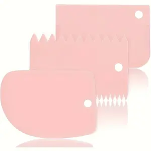 3pcs Baking Scraper Set | Flexible Food-Grade Plastic, All-in-One Icing and Scraping Tool