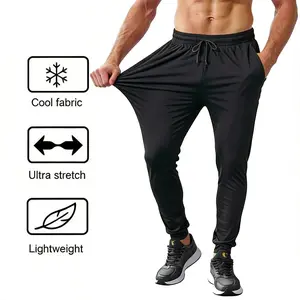 Men's Cuffed Joggers Big Guy Pants with Zipper Pockets Athleisure Lightweight Stretch Sweatpants for Men Pants Athletic Workout Running Track Gym Fits