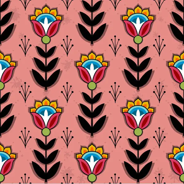 Shannon Gustafson SG8 Native Floral Pink Coral - 100% Cotton Fabric