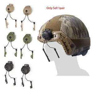 BOOIU Tactical Helmet Headset Adjustable Bracket Fast Ops Core Helmet ARC Rail Adapter Mount Noise Cancelling Headset Stand Army Helmet
