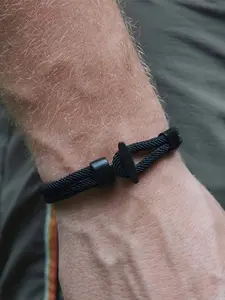 Milan Line Anchor Cuff Bracelet, Ocean Series Braided Rope, plain pattern, anchor style, Creative Casual Unisex Jewelry, Daily Wear Holiday Gift