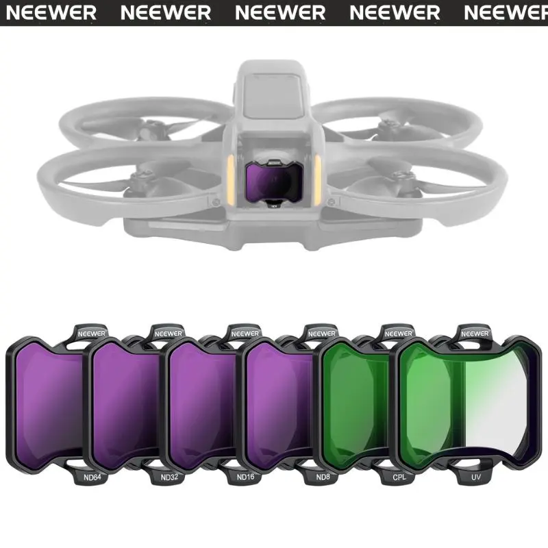 NEEWER FL-A29 6-Pack Snap-On ND/UV/CPL Filter Set for DJI Avata 2, Lightweight Camera Lens Filters Kit for Drone Photography & Video
