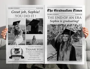 Custom Newspaper Print 2025 Graduation Newspaper Senior Keepsake Custom Grad Gift Custom Graduation Announcement Printable Large Newspaper