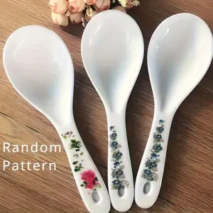 1/3/6pcs of Patterned Rice Spoons, Plastic Rice Scoops, Practical Spoons, White Household Utensils, Patterned White Spoons, for Home Kitchens, Restaurants, And Hotels, Kitchen Supplies