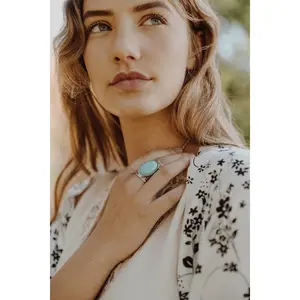 Robin’s Egg Turquoise Ring for Women | Vintage Boho Western Statement Ring | Southwestern Sterling Silver Style Cowgirl Jewelry Gift