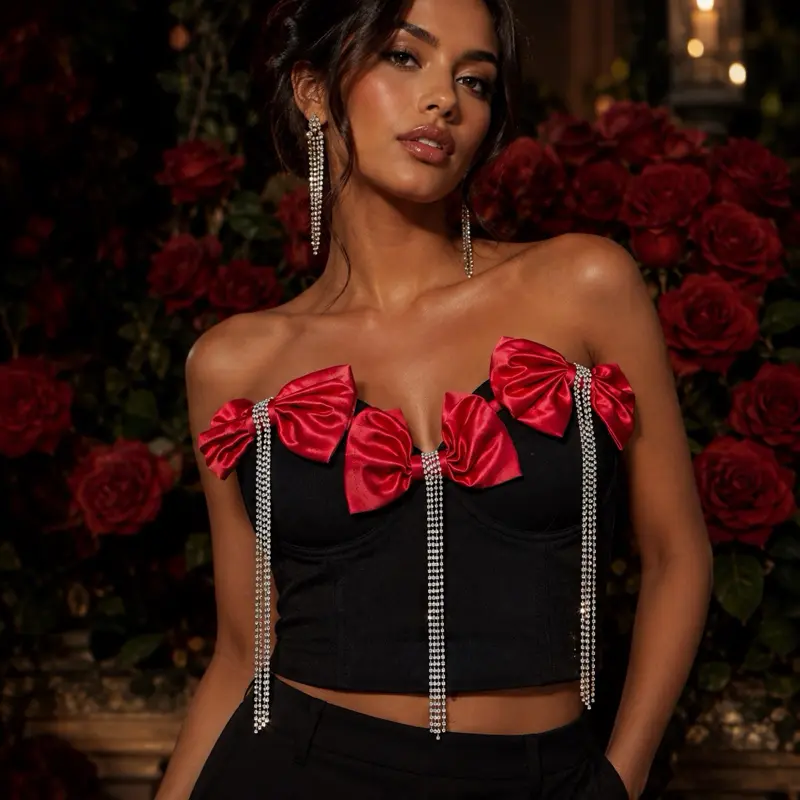 #123 LunaSparkle handmade designer Bowknot corset