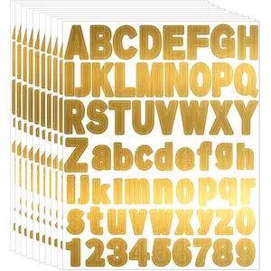 992Pcs 1 Inch Gold Vinyl Self Adhesive Waterproof Alphabet Letter Stickers for Notebook Scrapbooking DIY Crafts Art Making