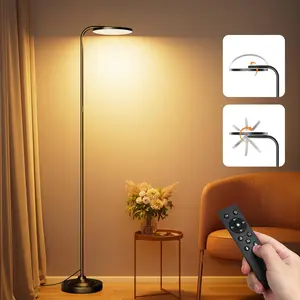 36W LED Floor Lamp, Super Bright Standing Lamp, Modern Stepless Dimmable Torchiere Tall Lamp with Remote Control, 350 ° Rotating Head Reading Floor Lamp for Living Room, Bedroom, Office