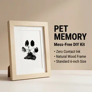 Inkless Pet Paw Print Keepsake Frame | DIY Mess-Free Memory Kit