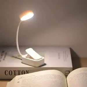 LED Clip-On Book Light, Three Color Temperatures, Adjustable Brightness, Light Dimmable, Mini Portable Bedside Reading Lamp, No Battery Included