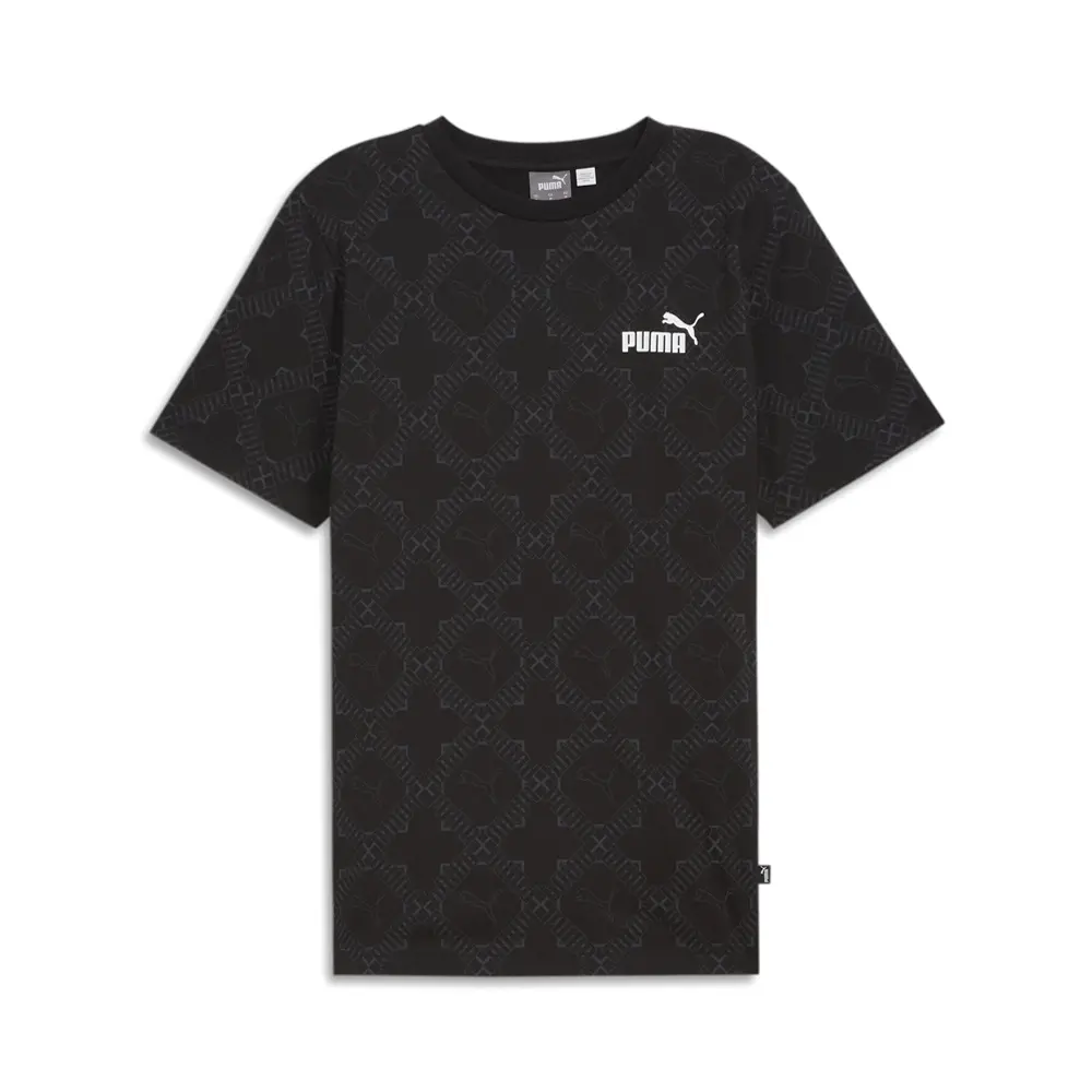 PUMA Mens Logomania Graphic Crew Neck Short Sleeve Casual Tops Casual - Black