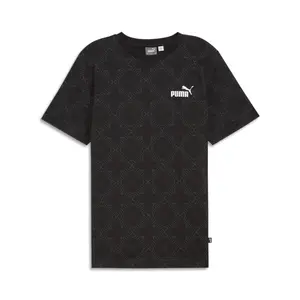 PUMA Mens Logomania Graphic Crew Neck Short Sleeve Casual Tops Casual - Black