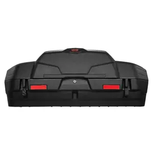 VEVOR ATV Rear Storage Box and Lounger, 95L ATV Cargo Box with Seat Backrest, Waterproof LLDPE Lockable Lounger Storage Box Fit Most ATVs with Rear Rack, Compatible with ATV, UTV, Can-Am Vehicles