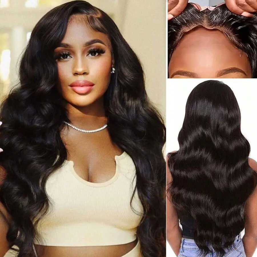 28 Inch Body Wave Lace Front Wigs Human Hair Pre Plucked 5x5  display picture 1