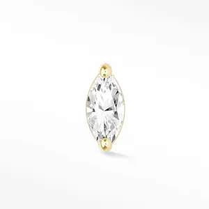 Flat Back Earrings Moissanite 14K Yellow Marquise | The Wynning Studs