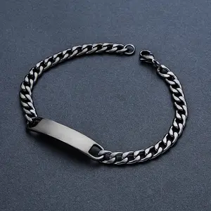 [Christmas boutique] Hip-hop trend fashion design niche personality stainless steel versatile simple bracelet gift