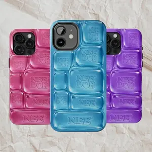NeeDoh Cool Crush Ice Cube Phone Case, 3D Visual Printed Graphic Hard Phone Cover For Iphone 11 12 13 14 15 16 17