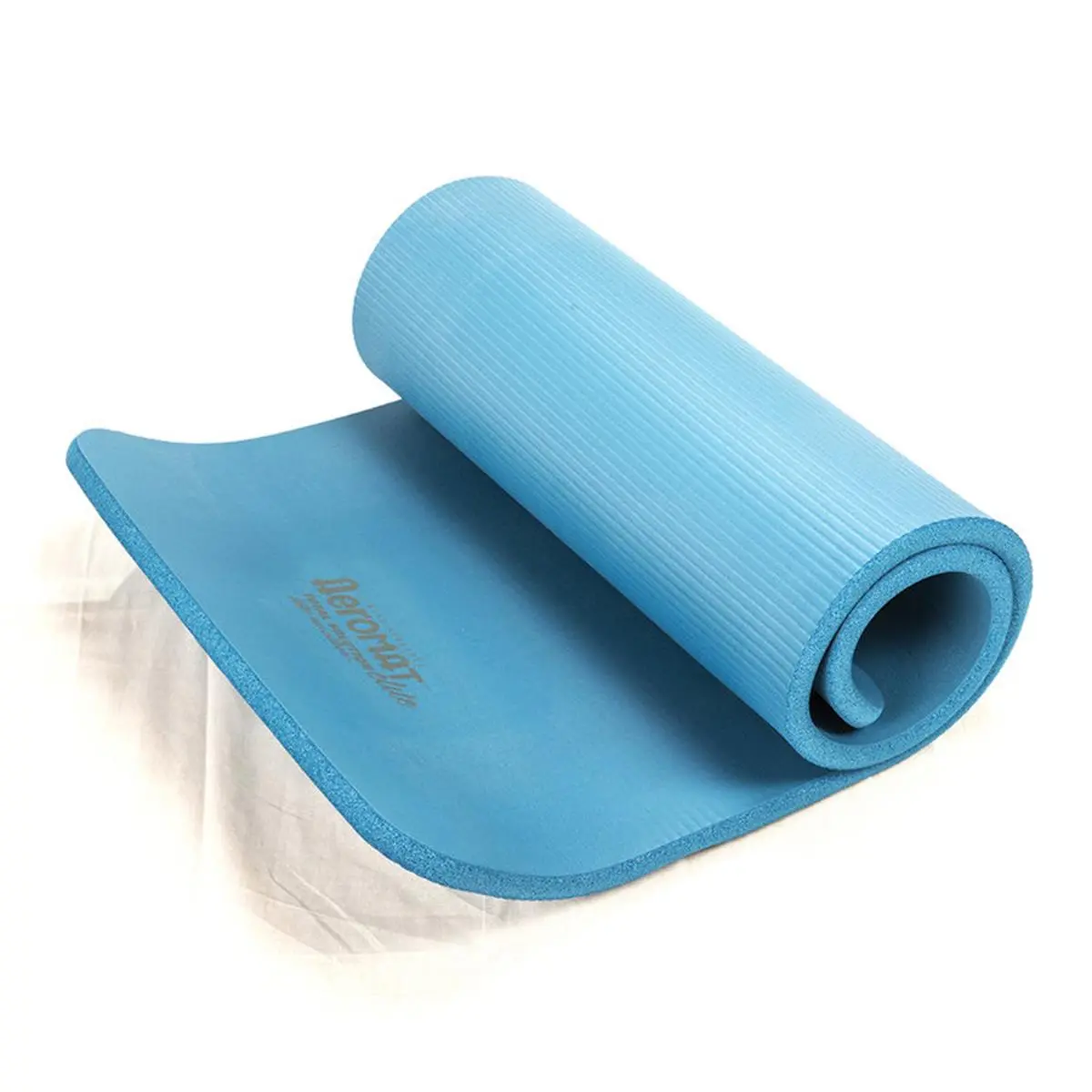 212 MAIN AeroMat NBR Extra Thick Waterproof Exercise Mat - 0.62" Thick, Dual Surface with Ribbed Side, Lightweight 72x23 in. Home Fitness Yoga Gear