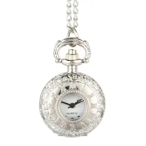 Fashion Vintage Alloy Number Dual Time Display Clock Necklace Chain Watches Birthday Gifts