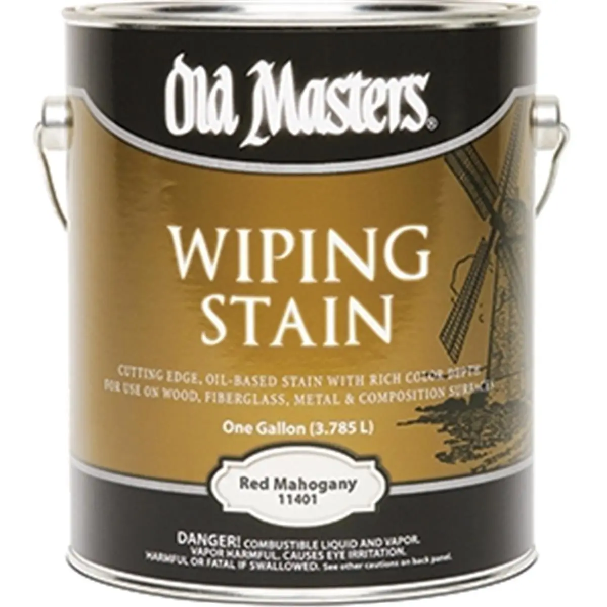 212 MAIN Old Masters 11401 Controllable Red Mahogany Oil-Based Slow-Dry Wiping Interior Wood Stain - 240 VOC, 1 Gal, Multipurpose for Finished Wood, Ideal for Homeowners, Homeowner