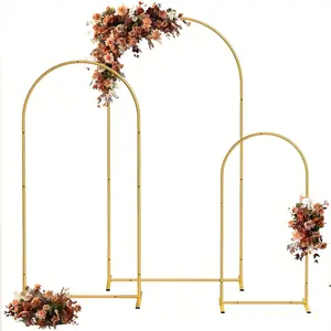 Elegant gold metal arched bracket for weddings, birthdays and celebrations - multifunctional interior and exterior decoration frame