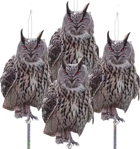 Mall 4Pcs Bird Scare Reflective Hanging Decoration, Effective Bird Control Device with Reflective Tape to Keep Birds Away for Garden Patio Windows Tree