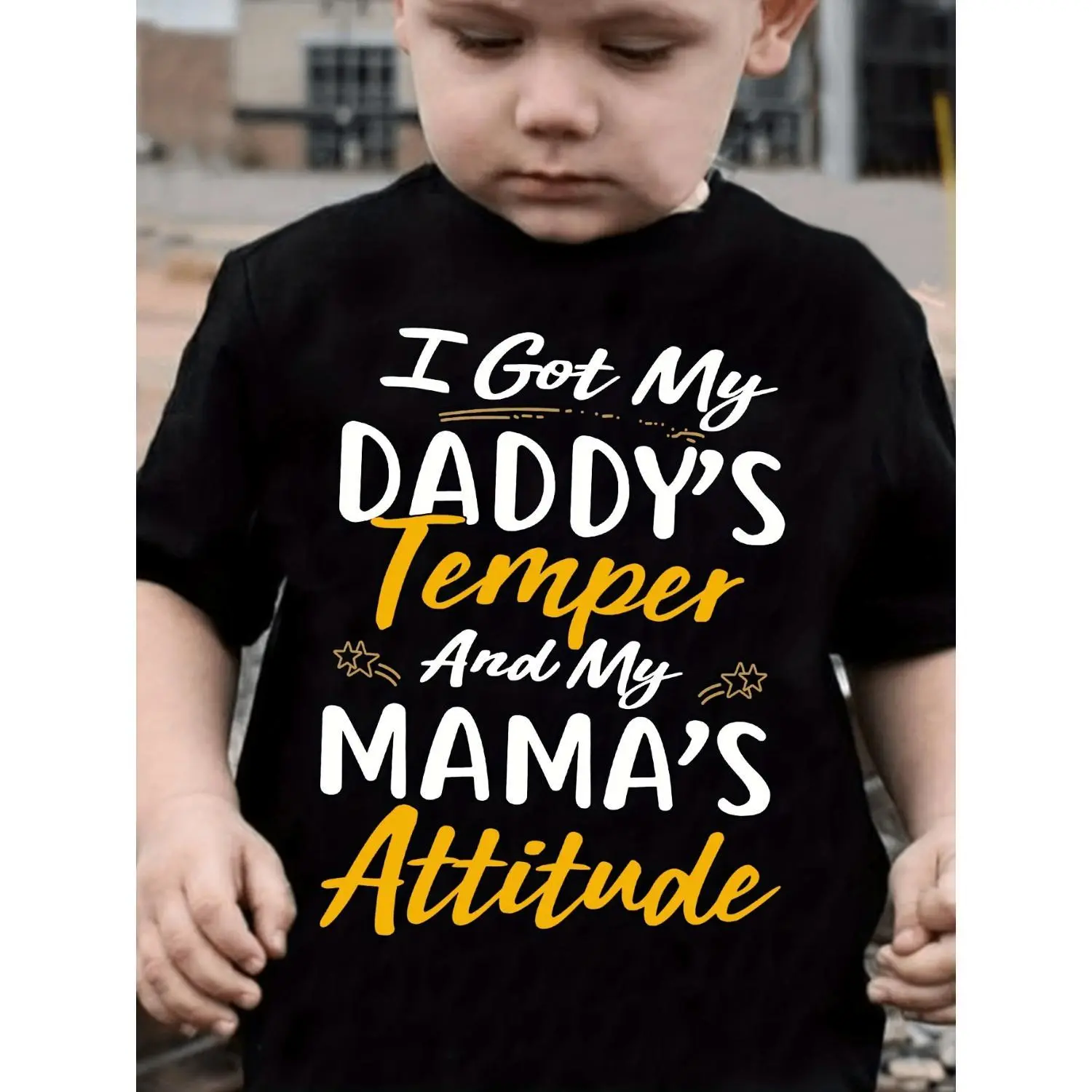 I GOT MY DADDY'S TEMPER Print Boy'S Cotton T-Shirt summerwins