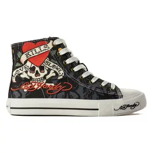 Ed Hardy High Top Off-White Women's Fashion Shoes New
